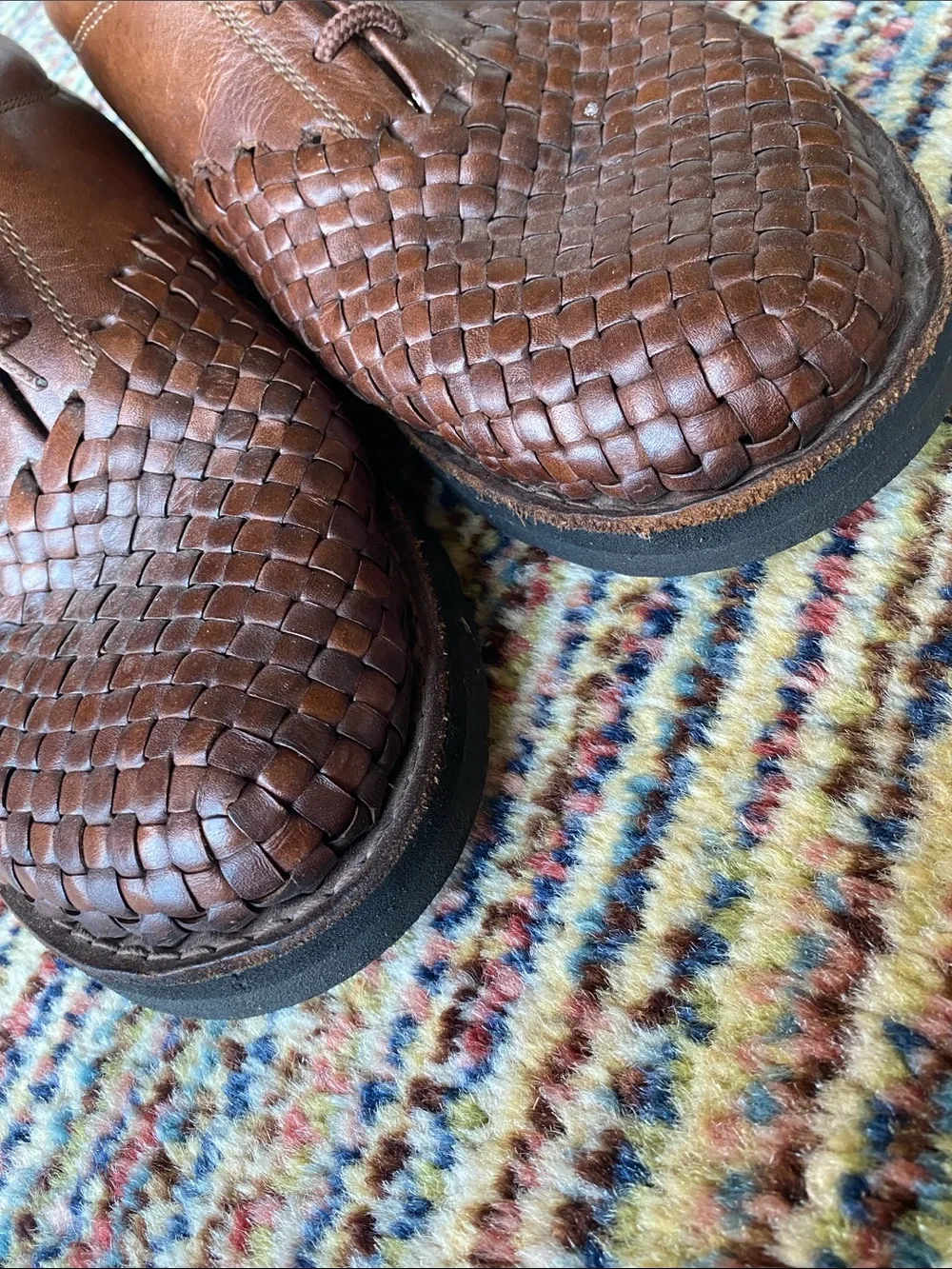 Men's BrandX Woven Leather Lace-Up Shoes